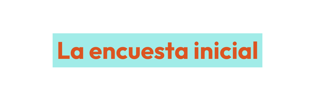 La encuesta inicial